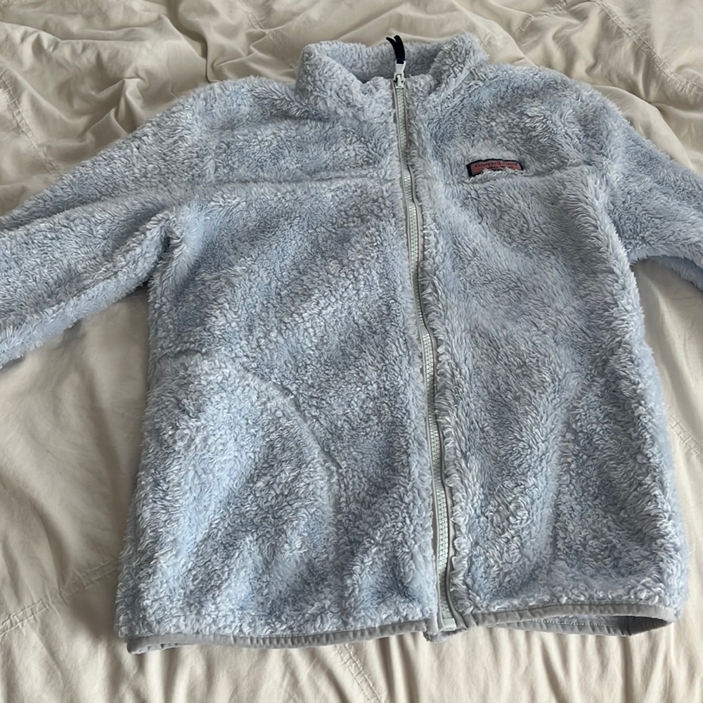 vineyard vines blue zip up jacket L girl